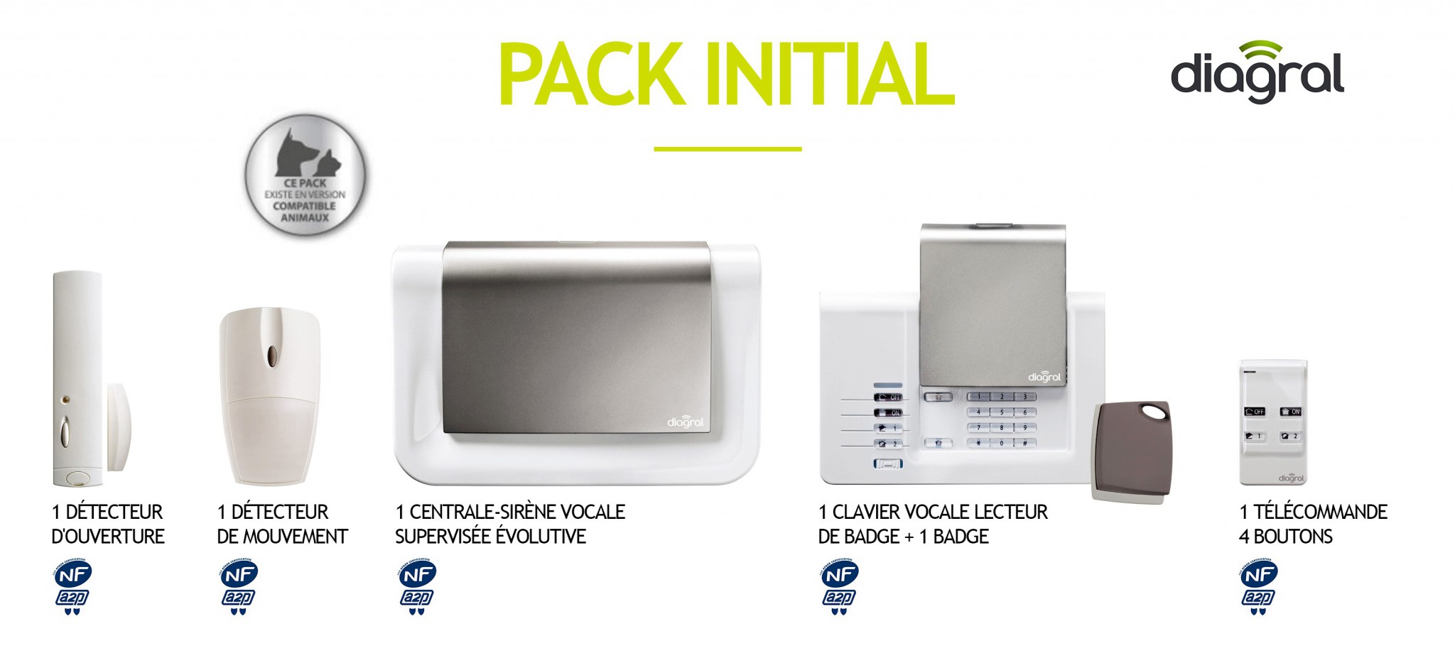 Diagral Initial : Pack d'Alarme Maison Sans Fil - Mon Alarme Maison ...